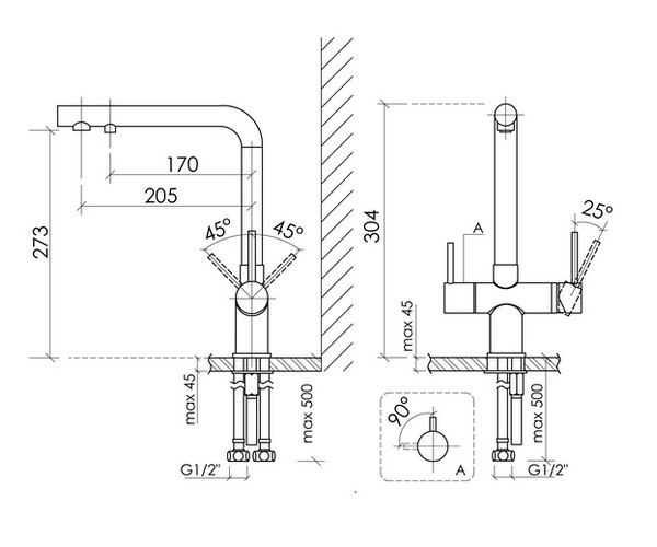 смеситель для кухни SANCOS FOSTER с каналом для питьевой воды
